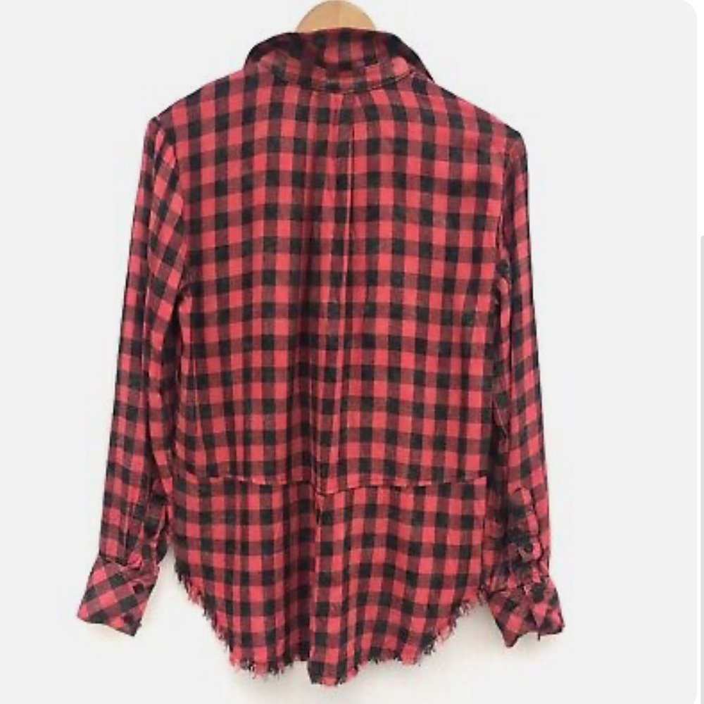 Red Checkered Flannel Button-Down - image 2